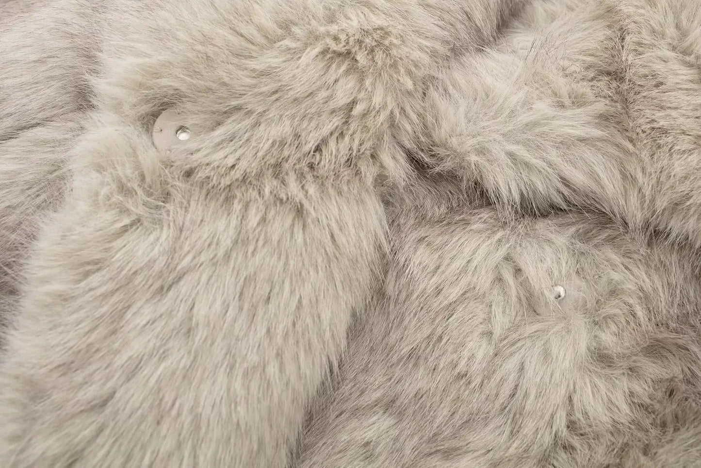 TRAF 2024 Women's Cropped Faux Fur Jacket – Chic Lapel Collar, Long Sleeve, Front Snap-Button Thick Coat