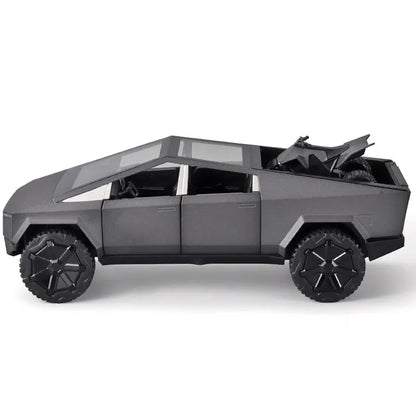 1:24 Cybertruck Model Silver Diecast Pickup Toy Car with Sound & Light for Kids 3+
