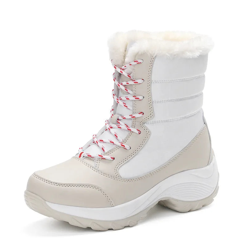 Women’s Snow Boots — Non-Slip Waterproof Fur-Lined Platform Ankle & Thigh-High Winter Boots with Wedges