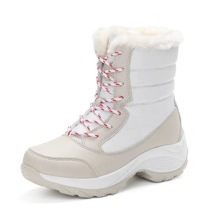 Women’s Snow Boots — Non-Slip Waterproof Fur-Lined Platform Ankle & Thigh-High Winter Boots with Wedges