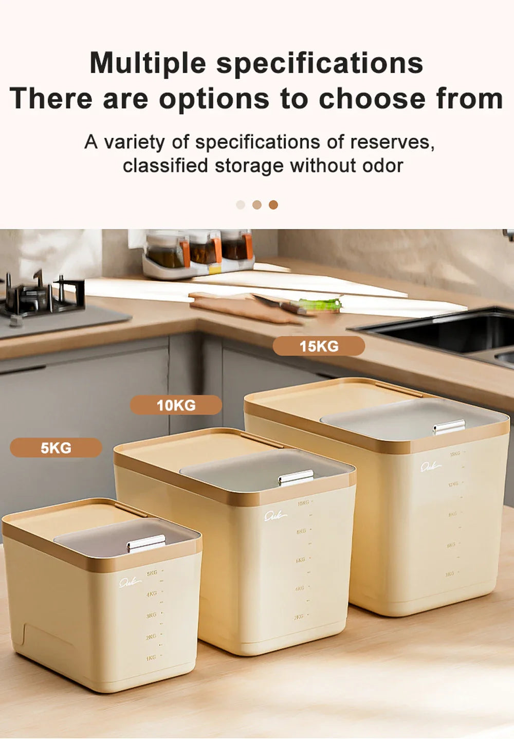 10KG Rice Storage Container & Pet Food Box - Sealed Cereal Dispenser with Buckle, Insect-Proof Grain Organizer for Kitchen