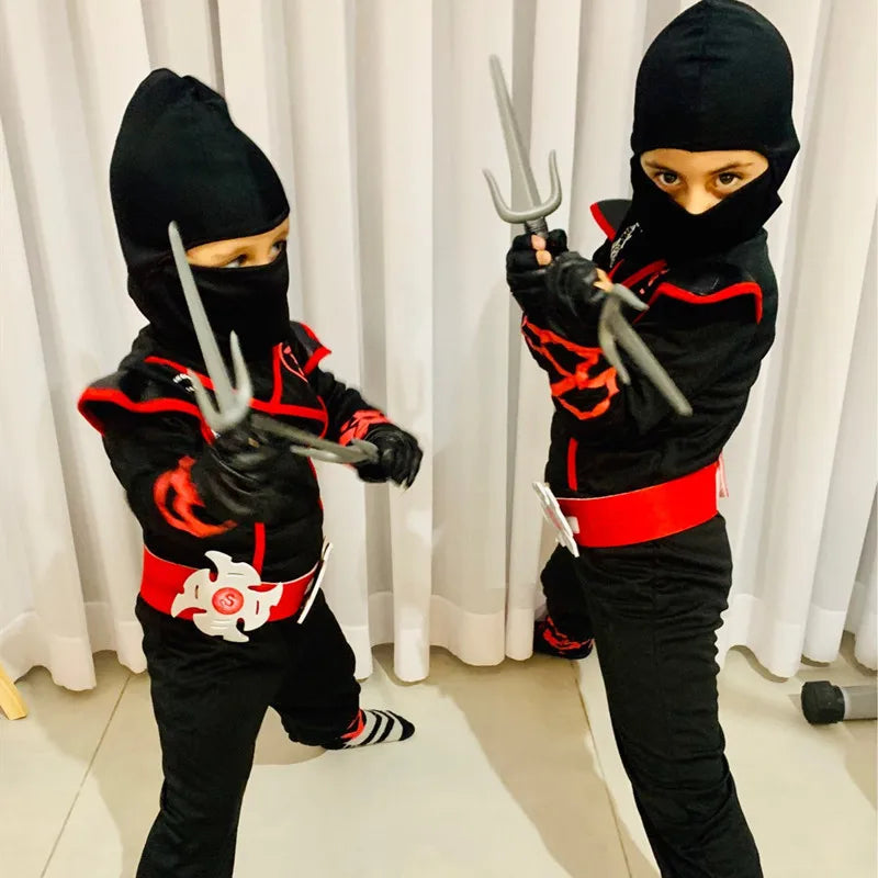Boys Ninja Deluxe Costume for Kids – Kung Fu Outfit with Weapon Accessories & Bayonet, Halloween Ideas & Gifts
