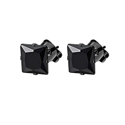1–8 Pairs Stainless Steel Cubic Zirconia Stud Earrings Set – 6MM Unisex Minimalist Ear Piercing Jewelry for Men & Women