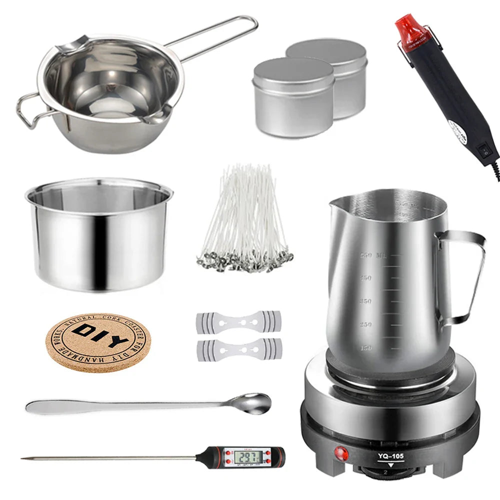 Candle Making Kit – Pouring Pot, DIY Supplies & Tools for Handmade Wax Candles, Includes Wax Melting Hot Plate