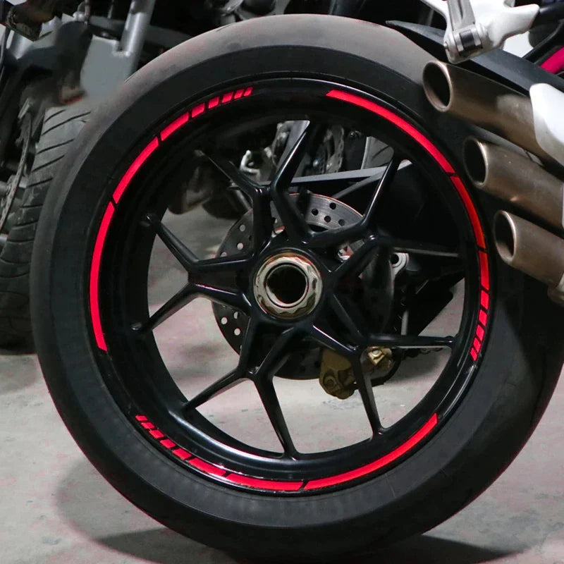 1 Set 7 Colors Reflective Car Styling Strips: Motocross Motorcycle Wheel Stickers and Decals - 17/18 Inch Reflective Rim Tape