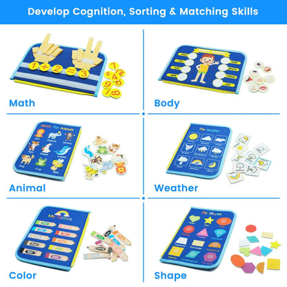 Montessori Busy Board for Toddlers – Sensory Busy Book for Early Education & Fine Motor Skills Learning Toys