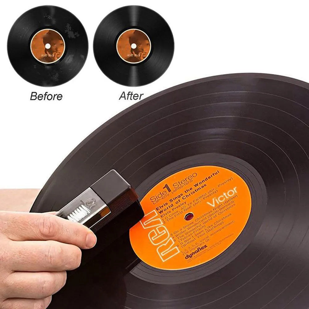 Anti-Static Vinyl Record Cleaning Kit - 1 Set Dust Remover Brush for Phonograph Turntable LP Records