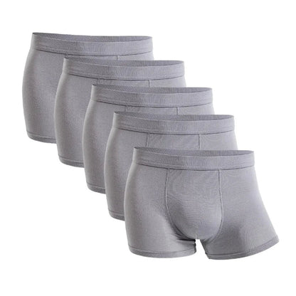 5-Pack Bamboo Men’s Boxers Underwear Plus Size XL–6XL, Breathable Gym Shorts Style Soft Black Underpants Gift Set
