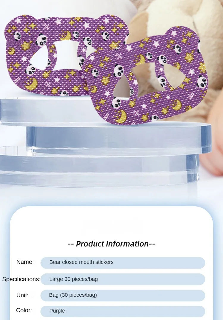 30pcs Anti-Snoring Stickers — Night Sleep Lip & Nose Breathing Patch, Mouth Correction Orthosis Tape for Children & Adults