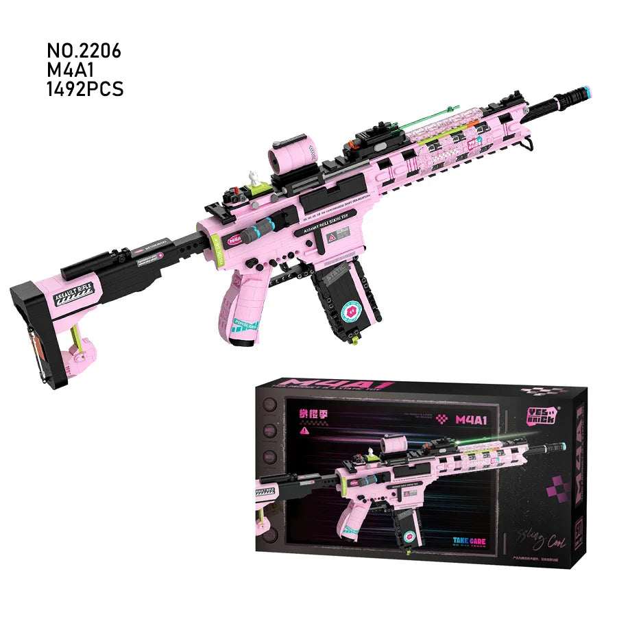 Cool Toy Gun Building Block Set – Mini Plastic Military Weapon Model for Boys’ Assembly & Gifts