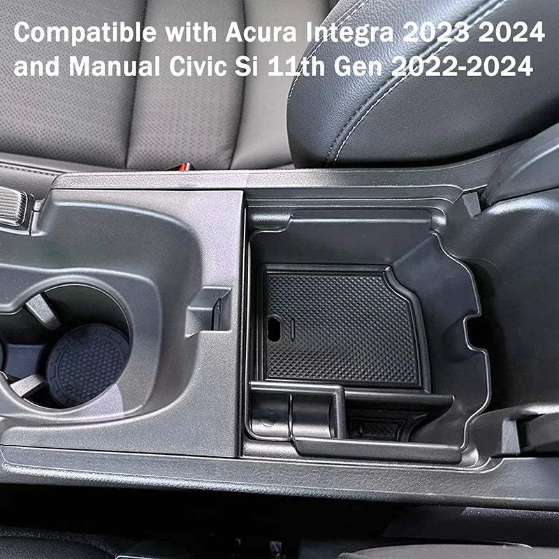 Honda Civic 11th Gen & Acura Integra 2023–2024 Center Console Tray Organizer – Manual Transmission Interior Storage Accessories