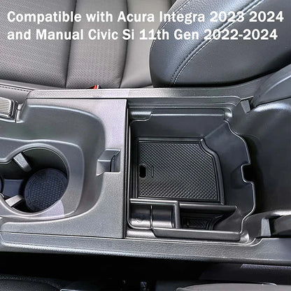Honda Civic 11th Gen & Acura Integra 2023–2024 Center Console Tray Organizer – Manual Transmission Interior Storage Accessories