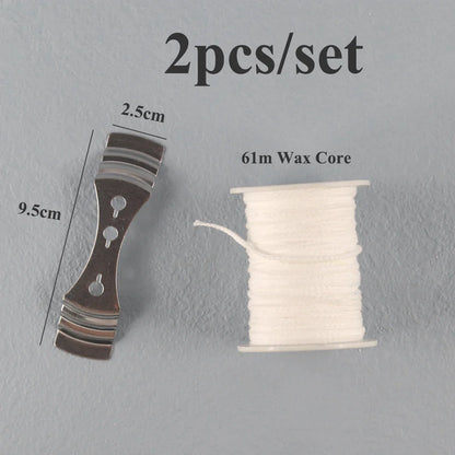 Smokeless Candle Wicks – Pre-Waxed Cotton Core with Metal Sustainer Tabs, 2.6-20cm for DIY Handmade Candle Making