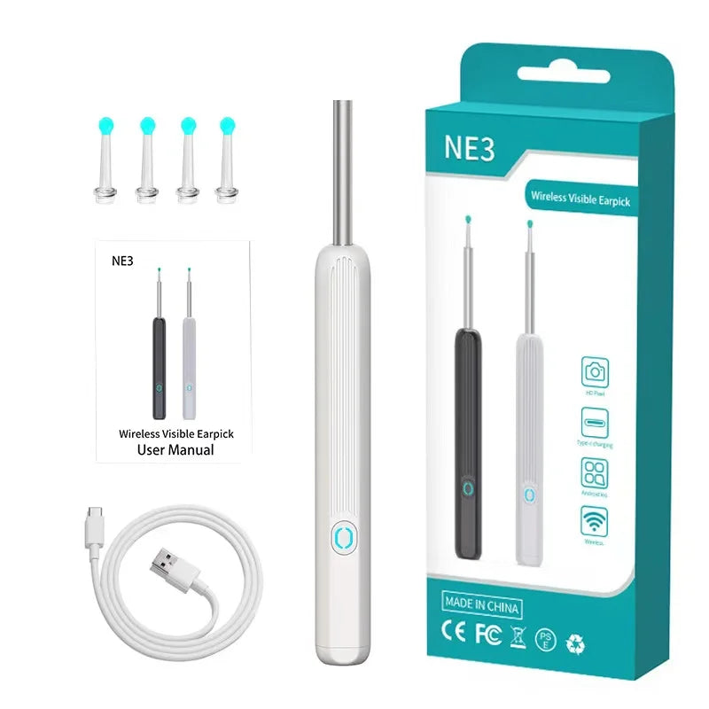 Wireless Smart Visual Ear Cleaner – 1296P Camera Otoscope Ear Wax Removal Health Care Kit