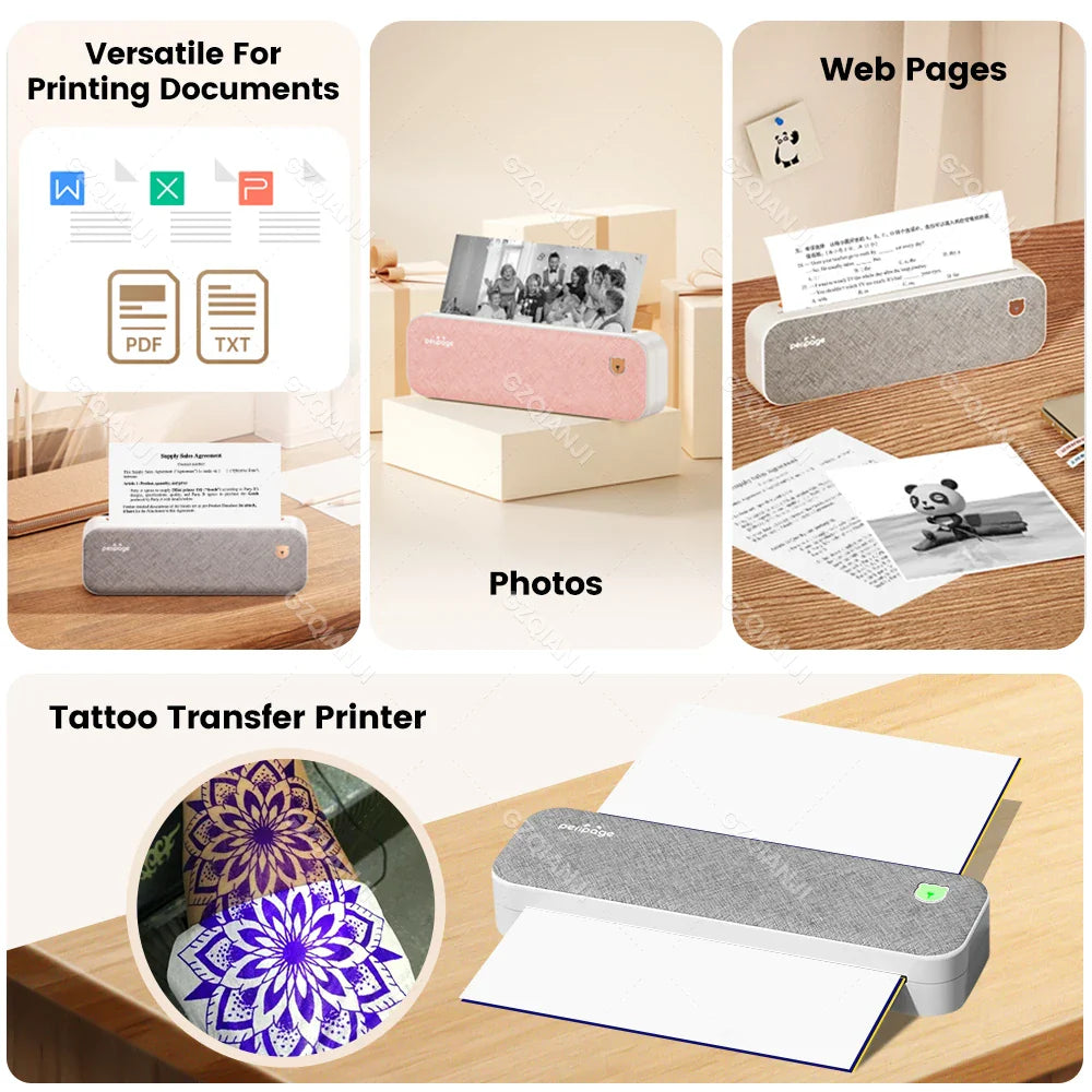 Peripage A40 Thermal Printer – Wireless Bluetooth & USB Mobile Printing Machine for Text, PDF, Tattoo Transfers