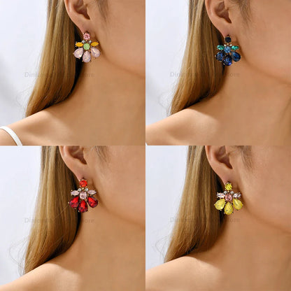 Luxury Crystal Geometric Dangle Earrings – Fashion Wedding & Party Jewelry for Women