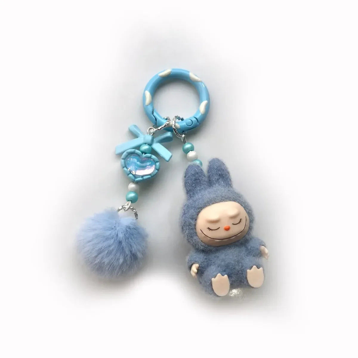 Kawaii Labubu Keychain — 3D Cartoon Doll Pendant for Schoolbag or Car, Trendy Gift for Men & Women
