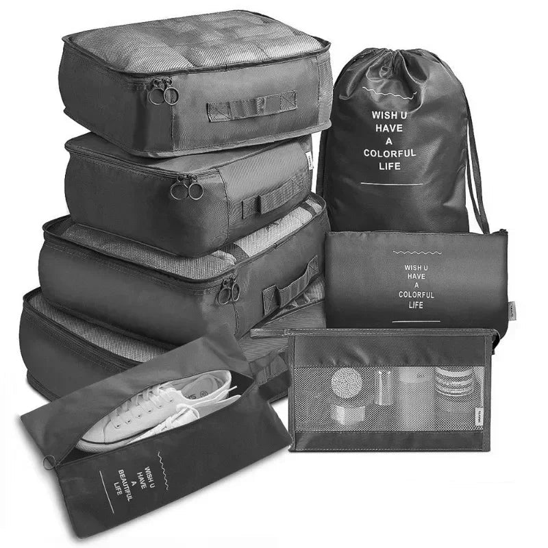 7 Piece Travel Bag Organizer Set - Luggage & Clothing, Shoes, Blanket Packing Cubes & Pouches