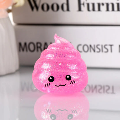 Novelty Squishy Poo Stress Ball – Glitter Fidget Toy for Kids & Adults, Funny Prank Gift