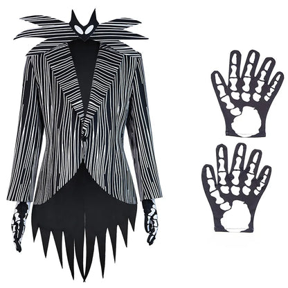 Jack Skellington Cosplay Costume - Men’s Halloween Jacket & Pants Party Outfit