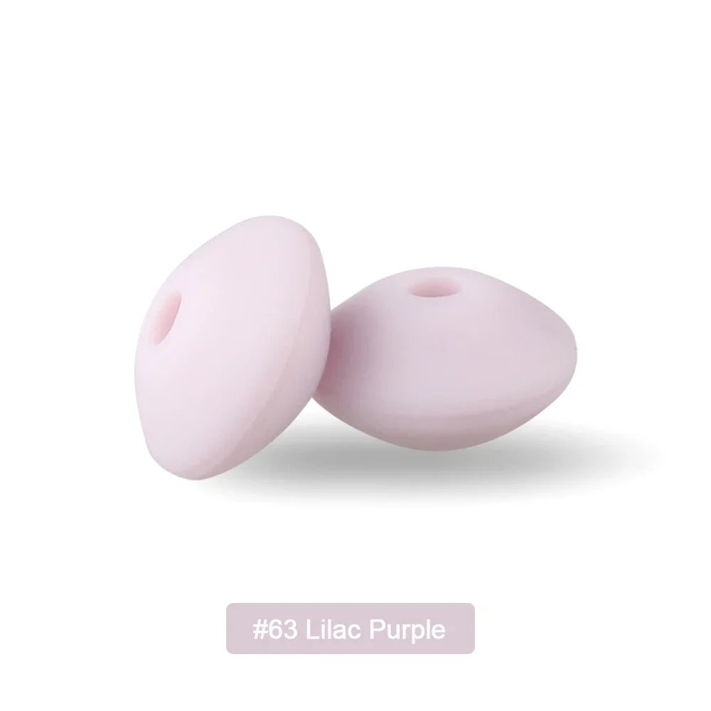 100/50/20Pcs Silicone Lentil Beads - 12mm BPA Free Loose Spacer Beads for DIY Jewelry Making Bracelets Necklaces Keychains