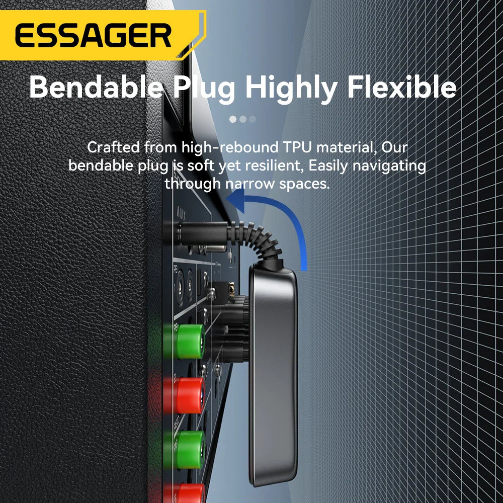 Essager Bluetooth 5.1 Audio Receiver & Transmitter – 3.5mm AUX Wireless Adapter with Mic for PC, TV, Car & Speakers