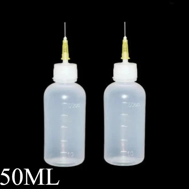 50ml Empty Plastic Precision Needle Bottle – Rosin Flux & 502 Glue Dispenser for Soldering, iPhone Repair & Electronics Tools