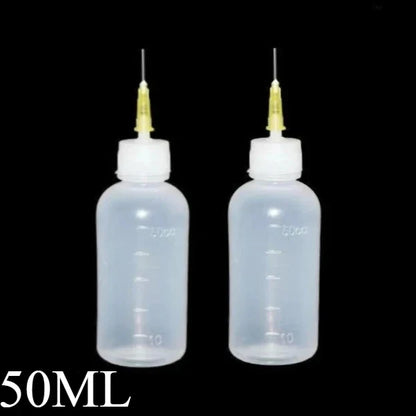 50ml Empty Plastic Precision Needle Bottle – Rosin Flux & 502 Glue Dispenser for Soldering, iPhone Repair & Electronics Tools