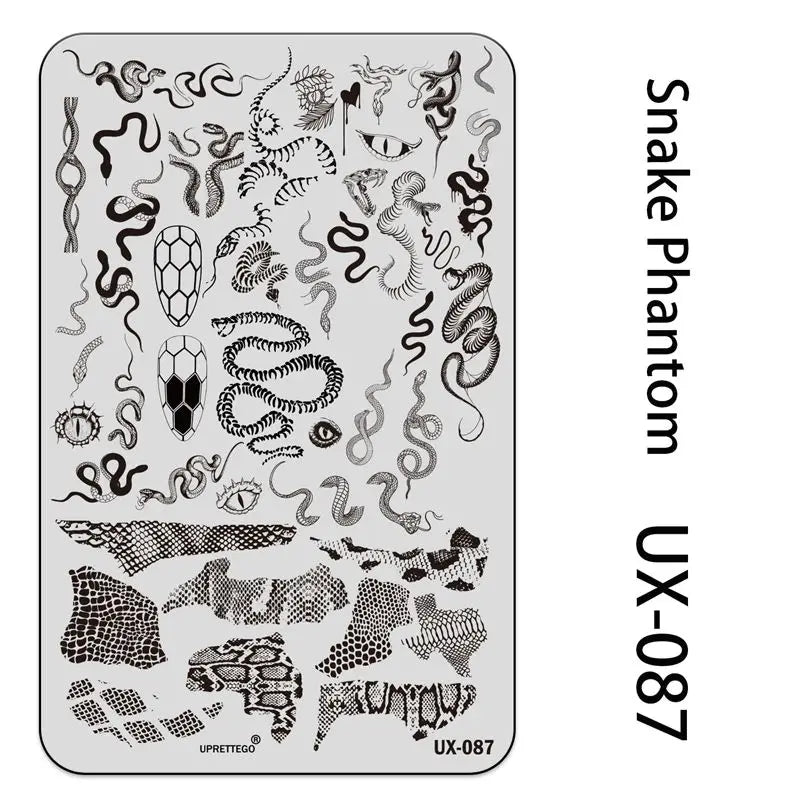 UX Serial 2 Stainless Steel Stamping Plate Template – Vintage Abstract Fabric Texture Pattern for Nail Art, Floral Lace, Xmas & Halloween Designs (UX52)