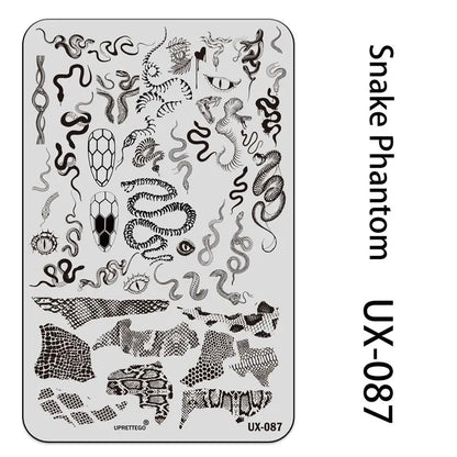 UX Serial 2 Stainless Steel Stamping Plate Template – Vintage Abstract Fabric Texture Pattern for Nail Art, Floral Lace, Xmas & Halloween Designs (UX52)