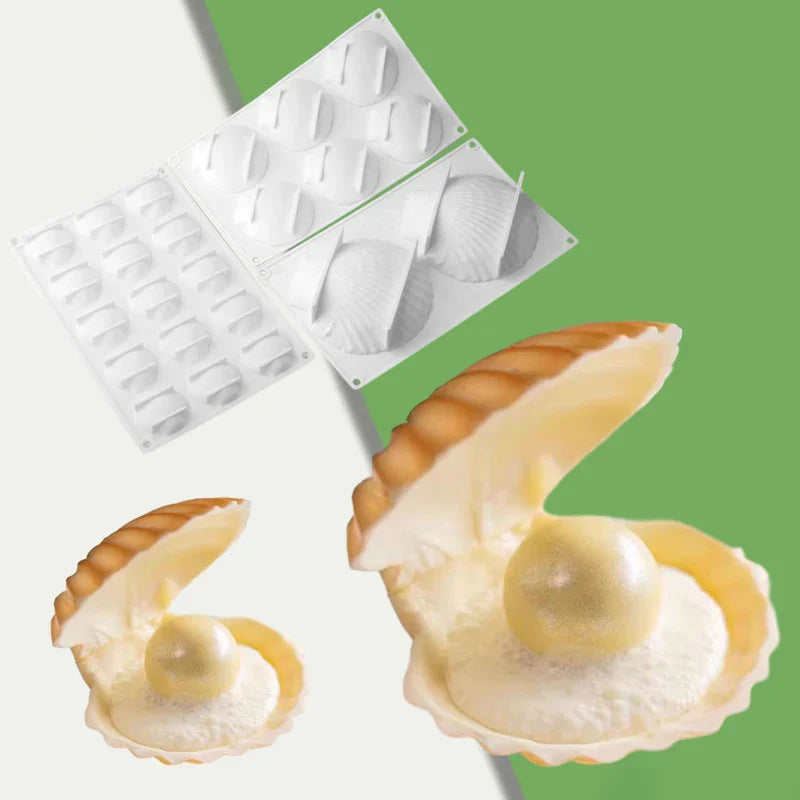 Meibum Marine Theme Silicone Cake Molds – Shell & Pearl Design, Food-Grade Baking & Cake Decorating Tools