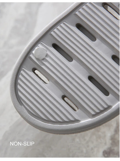 Feslishoet Unisex EVA Non-Slip Soft Bottom Shower Slippers – Quick-Drying Punching Bathroom Footwear