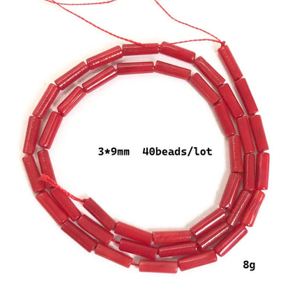 Natural Cylindrical Coral Beads – Irregular Loose Jewelry Making Beads for DIY Bracelets, Necklaces & Charm Accessories