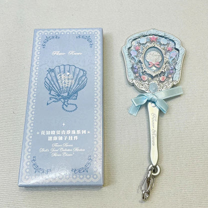 Flower Knows Angel Series Handheld Mirror – White, Black & Pink Compact Mirror