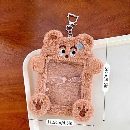 Cute Plush Photo Card Holder - Kpop Idol Bus Card Protector & Picture Album Case