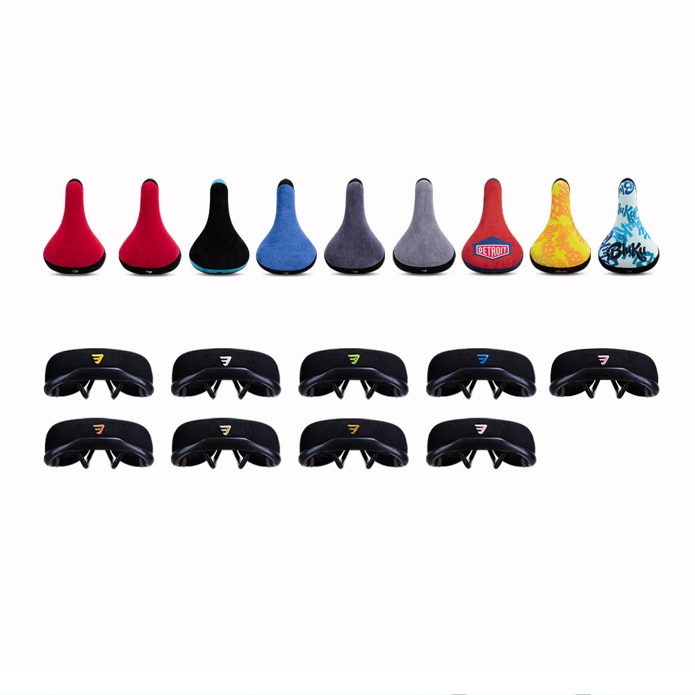 Funsea Bicycle Saddle – 2-Tone Flannelette Bike Seat with Embroidered Logo, 8mm Rail