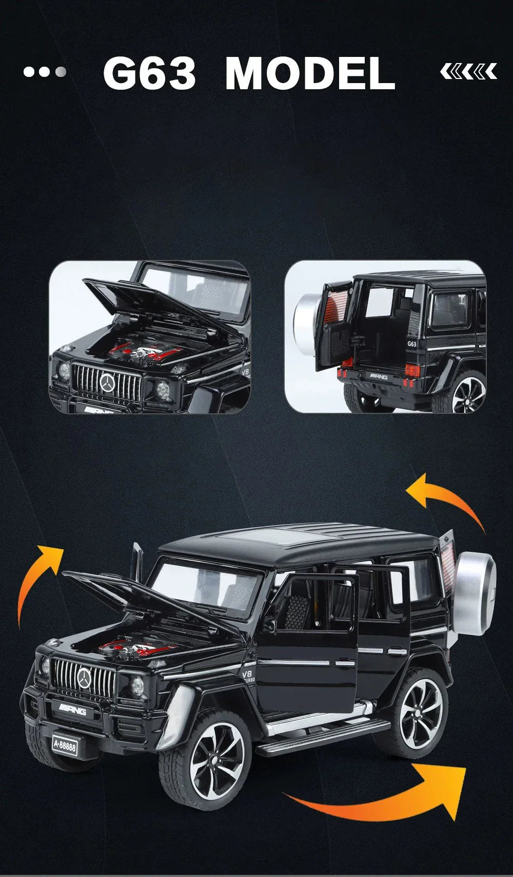 1:32 Mercedes Benz G63 Diecast Model Car with Sound & Light – Off-road SUV Miniature Alloy Toy Gift for Boyfriend