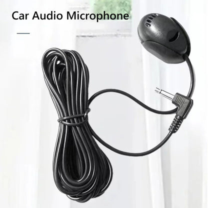 Portable Car Audio Microphone - 3.5mm External Mic with Noise Reduction for GPS, Bluetooth Car Stereo & Vehicle Systems