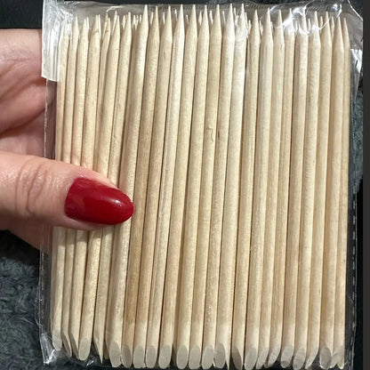 100/500PCS Nail Orange Wood Sticks - Double Head Cuticle Pusher & Remover for Manicure, Pedicure, and Rhinestone Picking