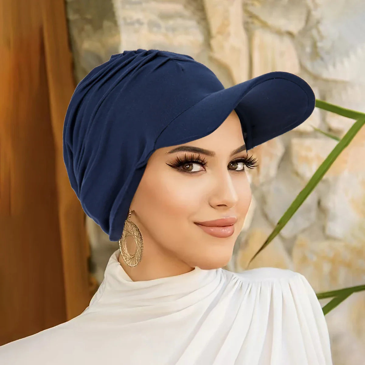 Women’s Wide Brim Headwrap Hat – Multicolor Muslim Turban Cap, Pullover Bonnet Sun Hat for Travel & Hair Loss Fashion