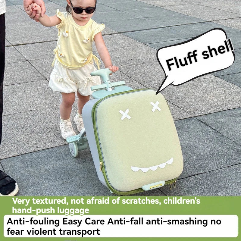 Kids Ride-On Luggage with Folding Stroller – 20-Inch Rolling Suitcase for Toddlers and Babies