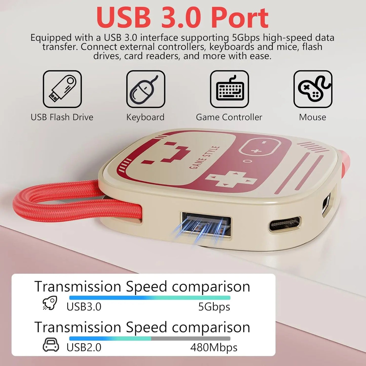 Switch 2 HDMI 4K@60Hz USB 3.0 100W PD – TV & Desktop Mode Adapter for Laptops, Tablets, Smartphones, Game Consoles