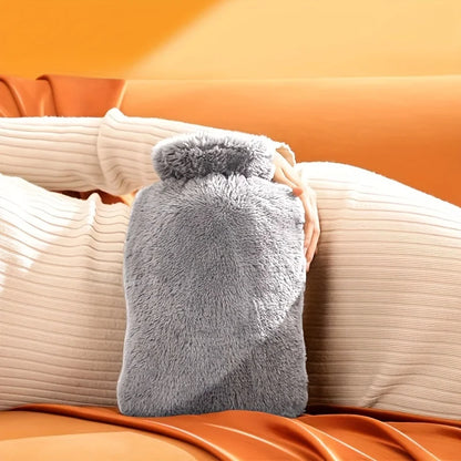 2000ml Winter Plush PVC Hot Water Bag – Explosion-Proof, Heat-Resistant Hand & Waist Warmer for Home and Bedding Gifts