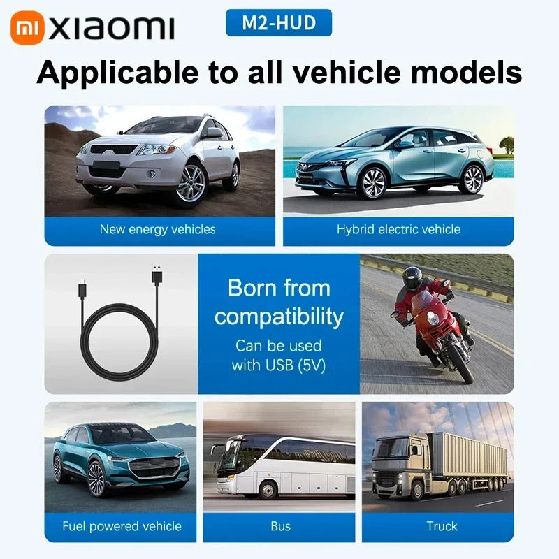 Xiaomi Car HUD Speedometer – Digital GPS Compass Head-Up Display Windshield Projector Multifunctional Accessory
