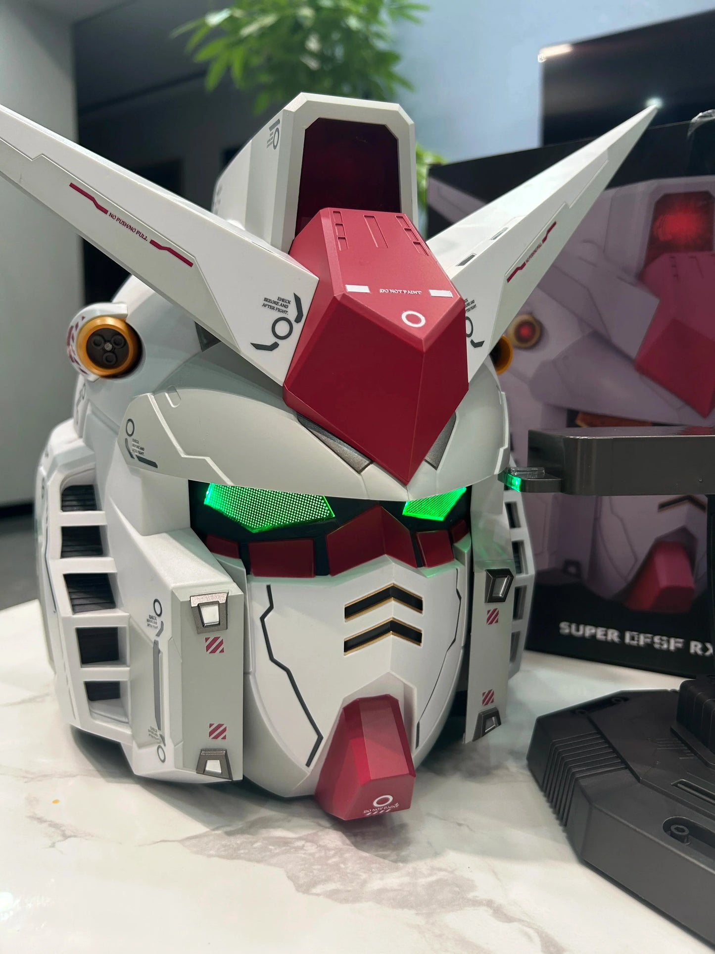 Vol.1 RX-78-02 Cyberpunk Helmet – 1:1 Mech Robot Mask with Touch Control Light, Cosplay Costume & Halloween Toy Gift for Kids
