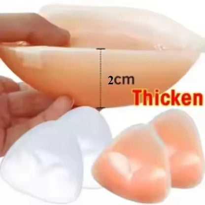 2pcs Silicone Bra Inserts – Sticky Push-Up Breast Pads, Thicker Nipple Covers for Women’s Bras & Swimsuits