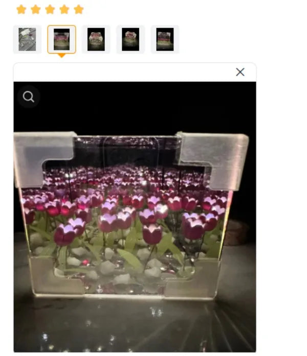 DIY Tulip Flower Sea Cube Night Lamp – 3D Creative Material Kit for Couples