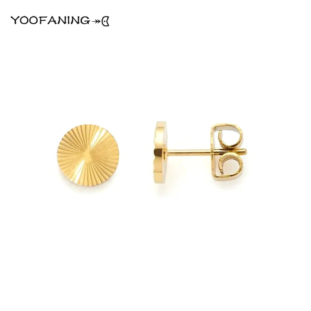 925 Sterling Silver Ear Needle Earrings – Simple Circular Gold & Silver Studs for Women Jewelry (Multiple Sizes)