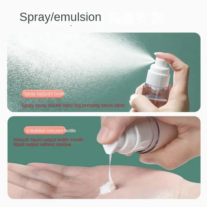 Clear Airless Cosmetic Pump Bottle Set: Travel Size Dispenser for Cream, Gel, Lotion - Makeup Container in 15ml, 30ml, 50ml