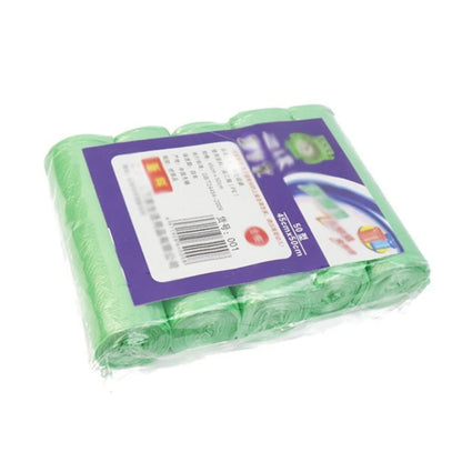 5 Rolls of 100 Disposable Small Trash Bags - Portable PE Wastebasket Liners for Office and Kitchen Waste Management